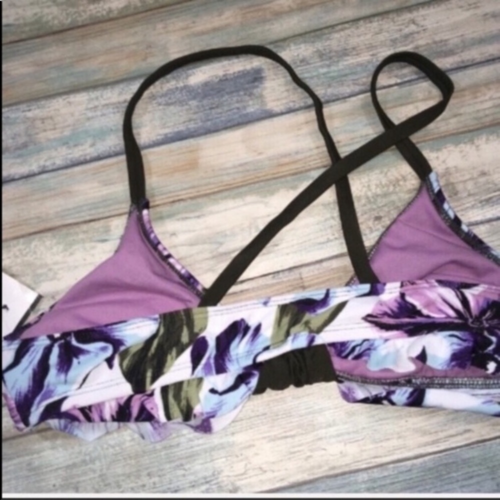 Mossimo Purple Floral Bikini Top - Picture 4 of 5